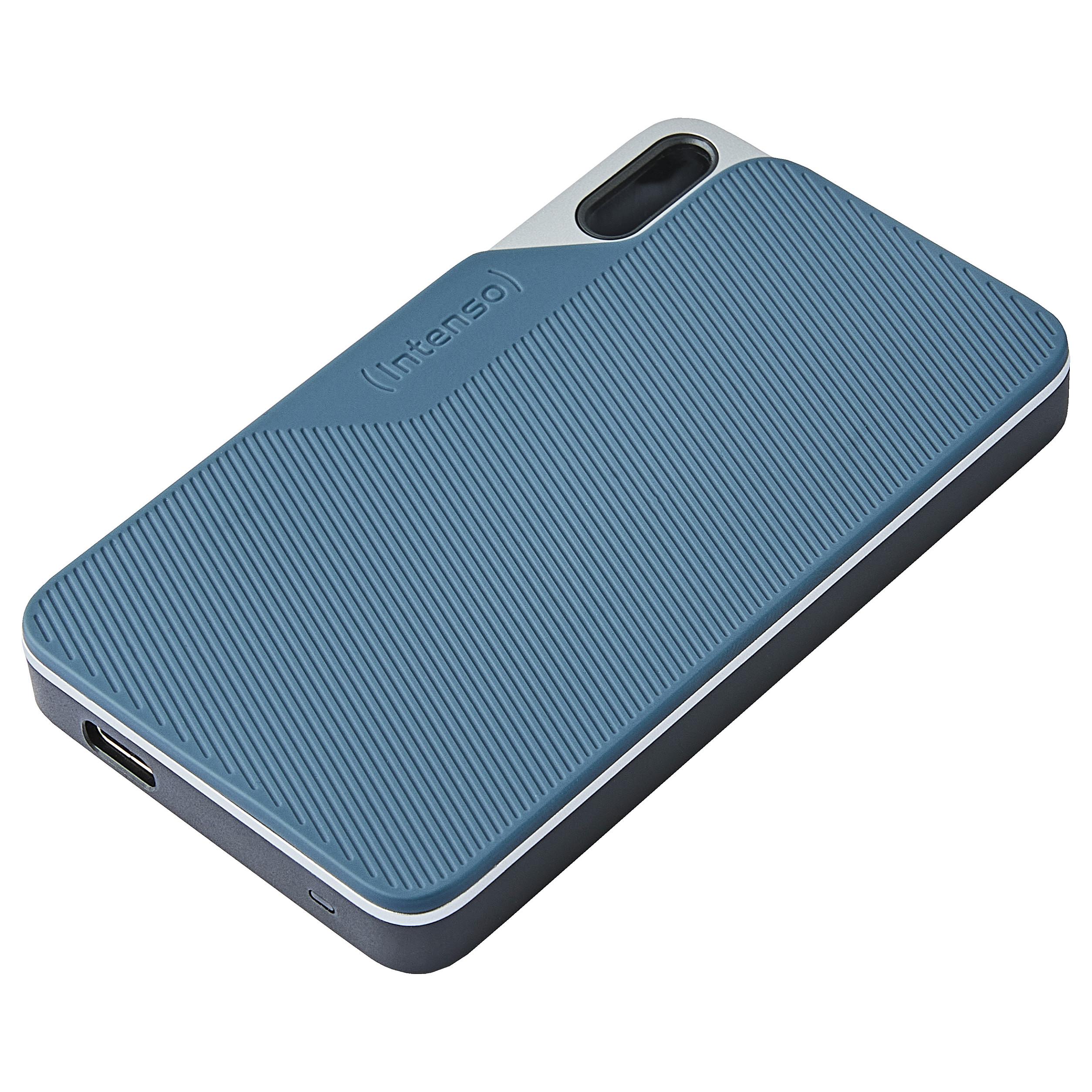 Intenso TX100 - SSD - 1 TB - ekstern (bærbar) - USB 3.2 Gen 1x1 (USB-C stikforbindelse) - gråblå