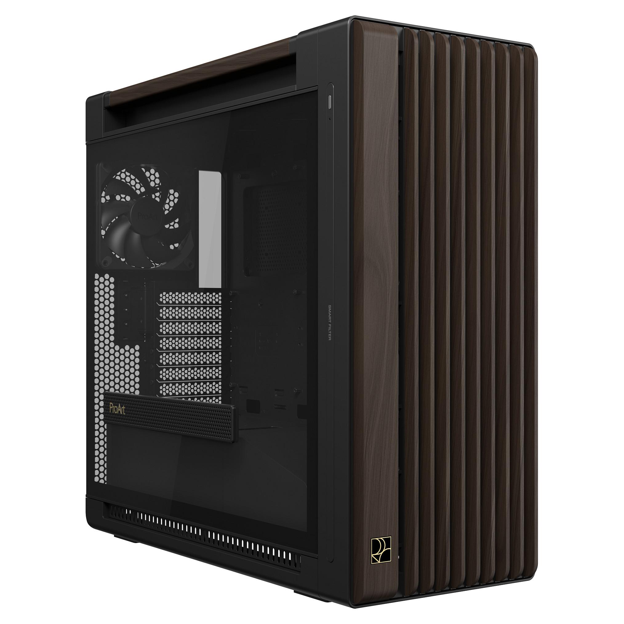ASUS ProArt PA602 Wood Edition Modern Black - Tempered Glass Panel - Sort, Træ Kabinet - GEEKD.dk