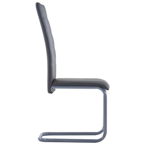 Spisebordsstole med cantilever 6 stk. kunstlæder grå
