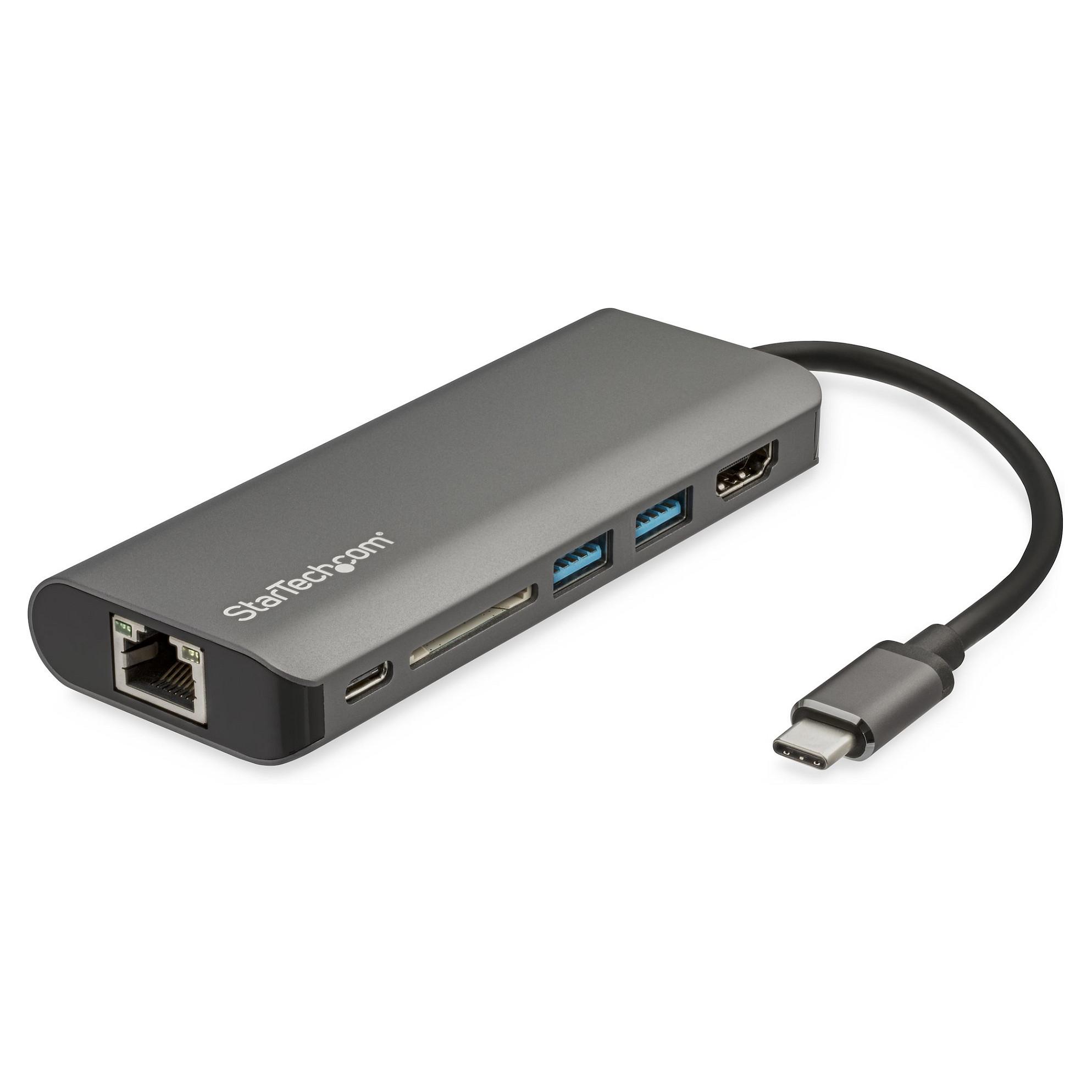 StarTech.com USB C Multiport Adapter - USB-C Travel Dock to 4K HDMI, 3x USB 3.0 Hub, SD/SDHC, GbE, 60W PD 3.0 Pass-Through - USB Type-C/Thunderbolt 3 - Upgraded Version of DKT30CSDHPD (DKT30CSDHPD3) U