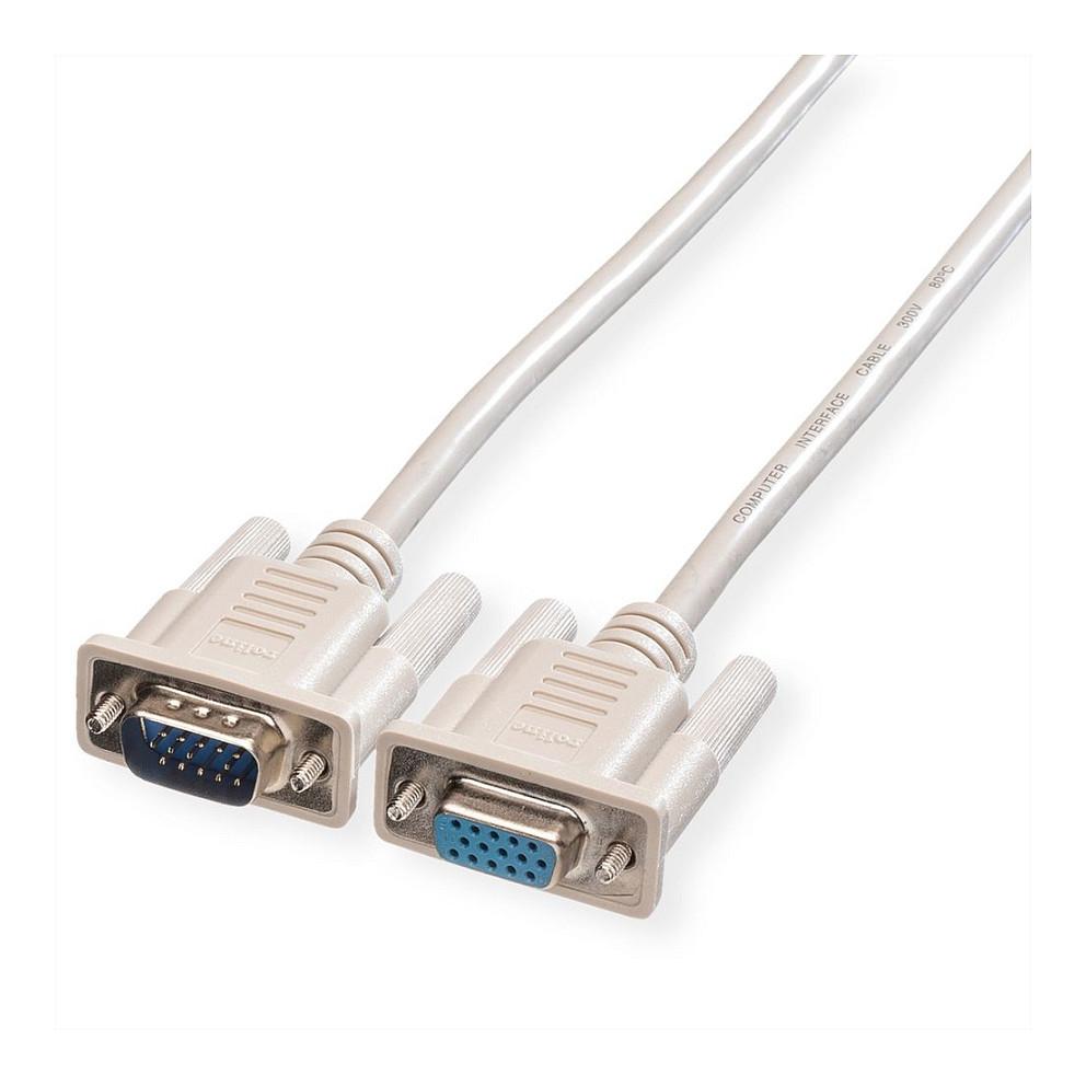 VGA-kabel ROLINE HD15 han/hun 1,8 m - hvid