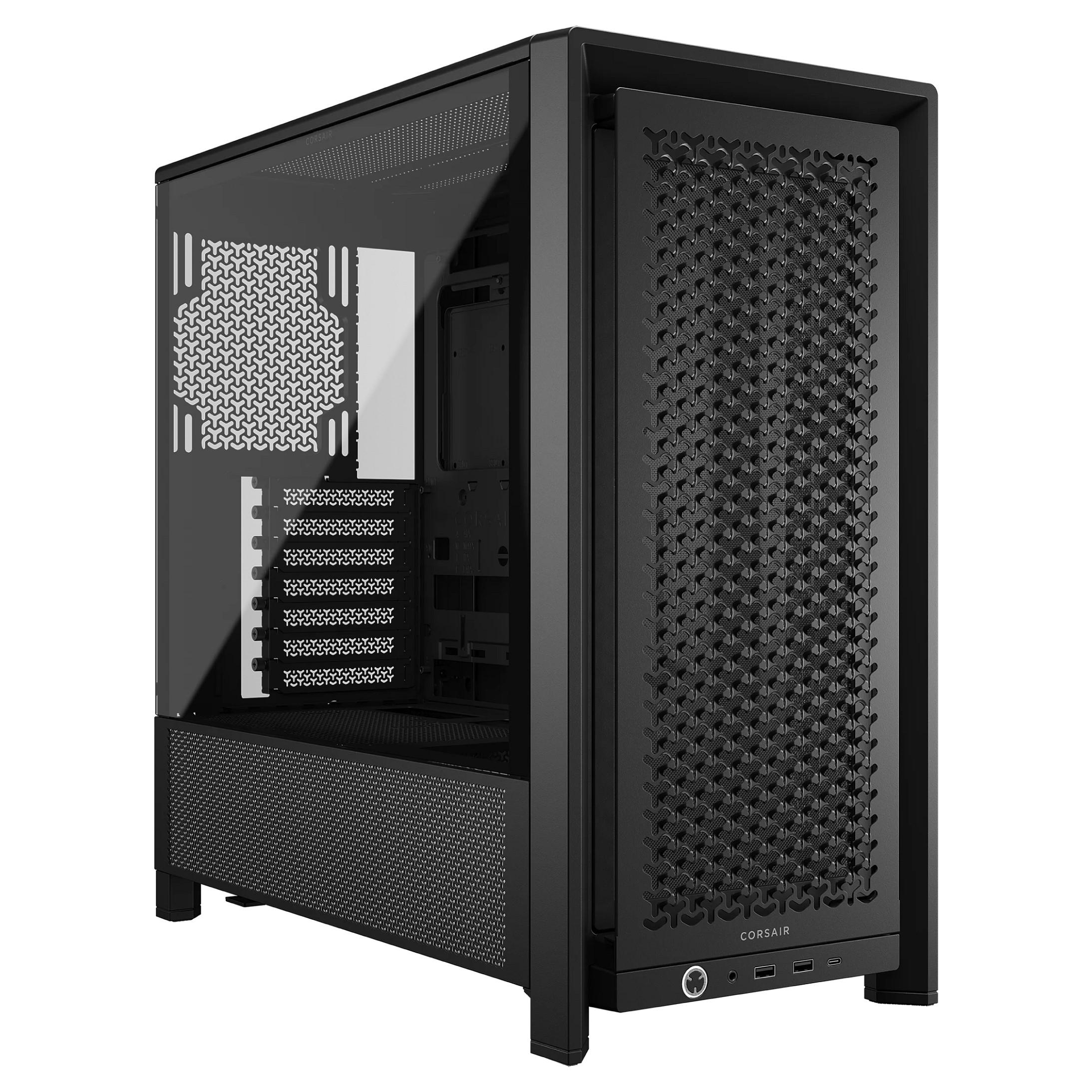CORSAIR FRAME 4000D - Mid tower - udvidet ATX - sidepanel med vindue (hærdet glas) - ingen strømforsyning (ATX) - sort - USB/Lyd
