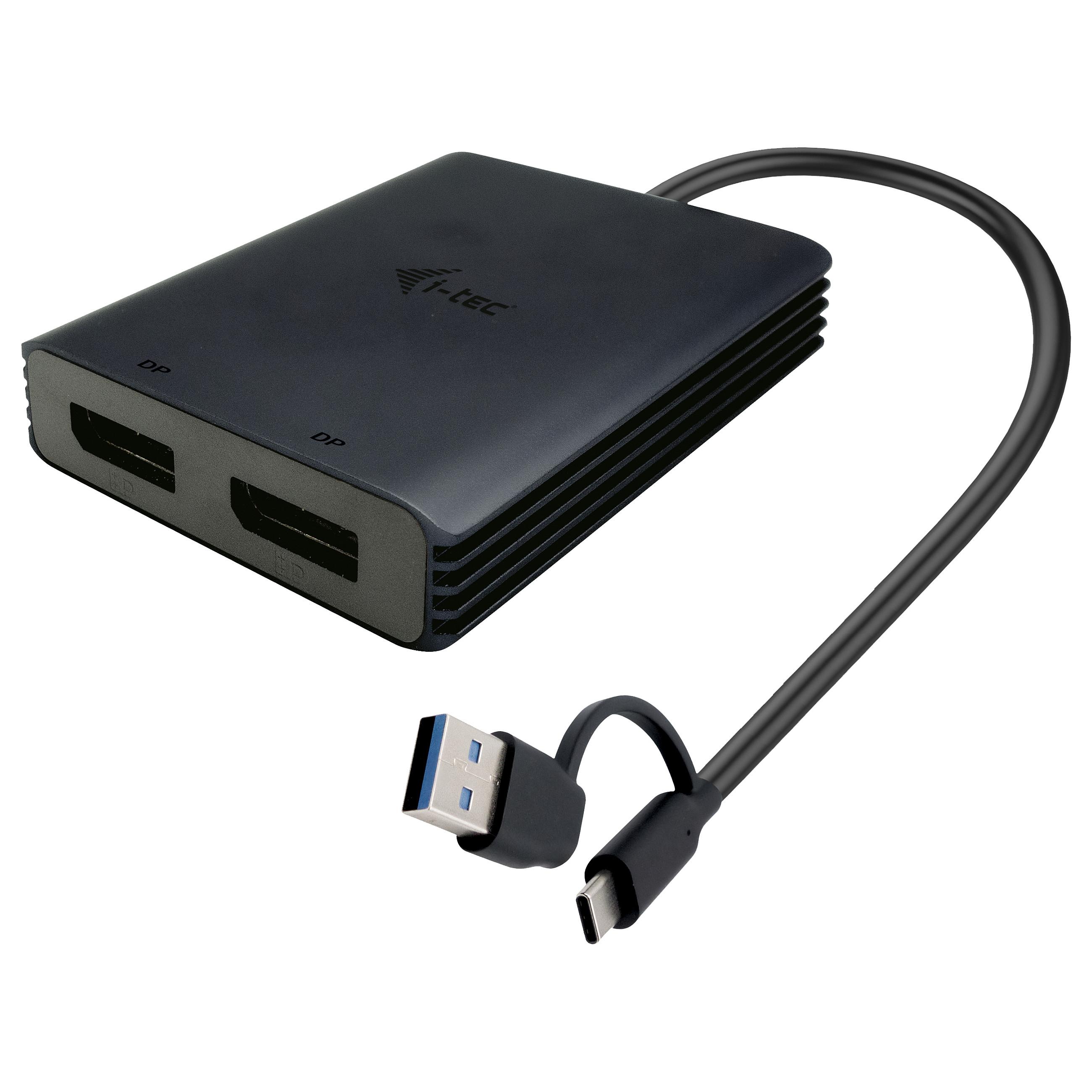Videoadapter i-tec CADUAL4KDP USB-A/USB-C til 2 x DisplayPort