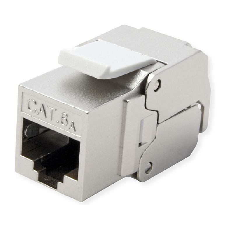 Keystone-modul ROLINE Cat.6A RJ-45 skærmet værktøjsløst - sølv
