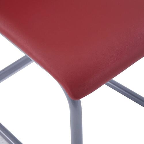 Spisebordsstole med cantilever 6 stk. kunstlæder rød