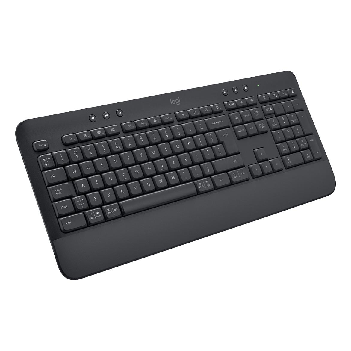 Logitech Signature K650 trådløst tastatur med håndledsstøtte, QWERTZ ungarsk, grafit