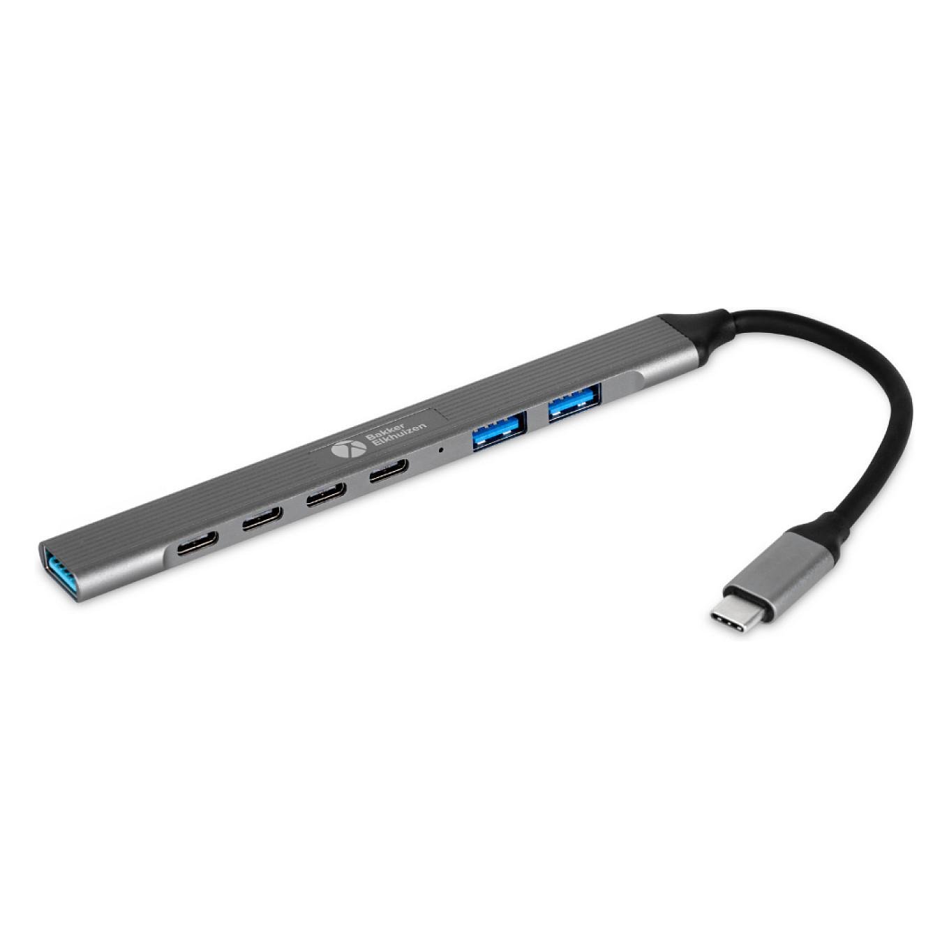 BakkerElkhuizen USB-C-hub 7-i-1 med 3 x USB-A og 4 x USB-C