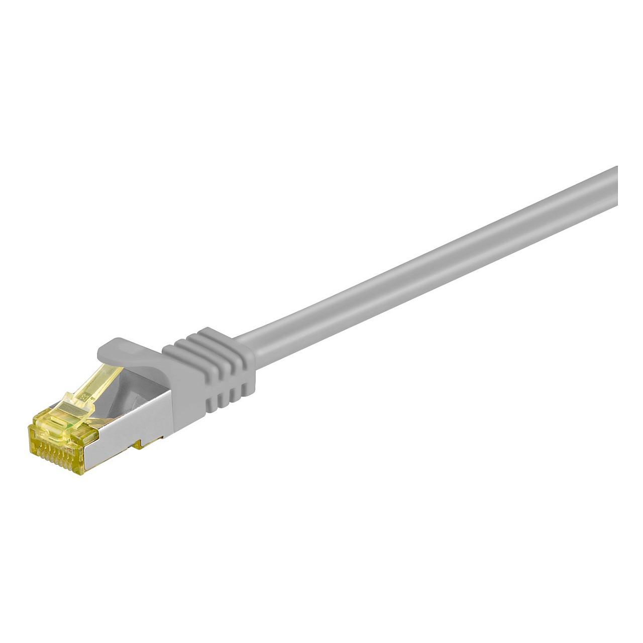 Goobay RJ45 netværkskabel S/FTP (PiMF), 500 MHz, med CAT 7 råkabel, grå, 3 m LSZH halogenfri kabelkappe, kobber, RJ45-hanstik (CAT 6A)