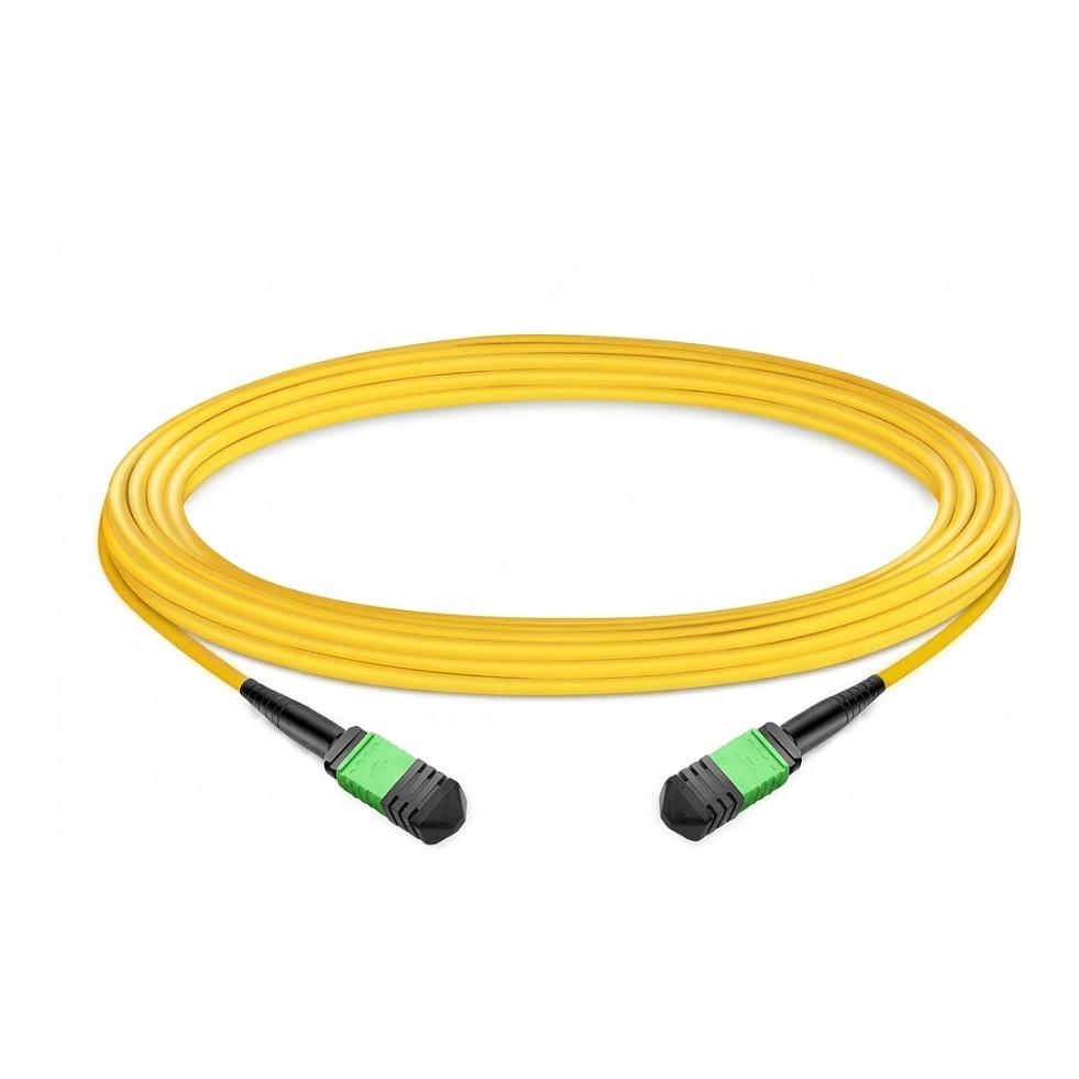 Fiberpatchkabel EFB Elektronik MTP/APC(F)-MTP/APC(F) OS2 12 fibre Type B LSZH gul 30 m