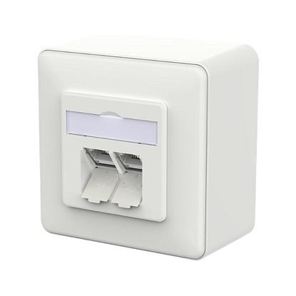 Dataudtag METZ CONNECT E-DAT C6A LSA++ 2 Port AP - hvid billede