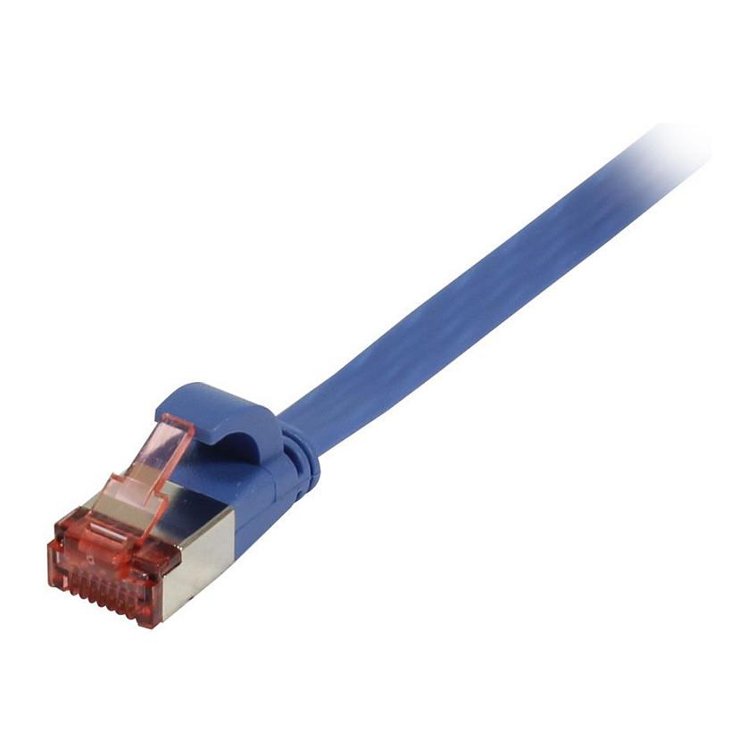 Patchkabel RJ45 CAT6 250Mhz 15m blau FTPUFTP TPESuperflex Flach Synergy 21