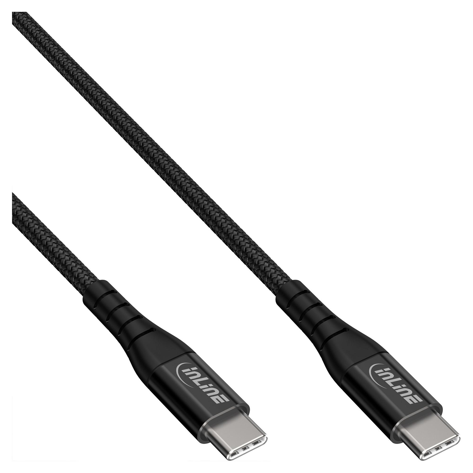USB-C til USB-C-kabel InLine USB 2.0 - 100 W, sort, 1 m