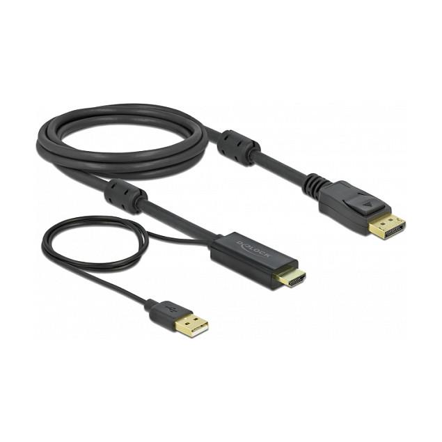 HDMI til DisplayPort-kabel DeLOCK 85964 4K 30 Hz - 2 m