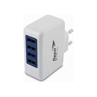 USB-vægoplader Flepo 4-ports 4 A