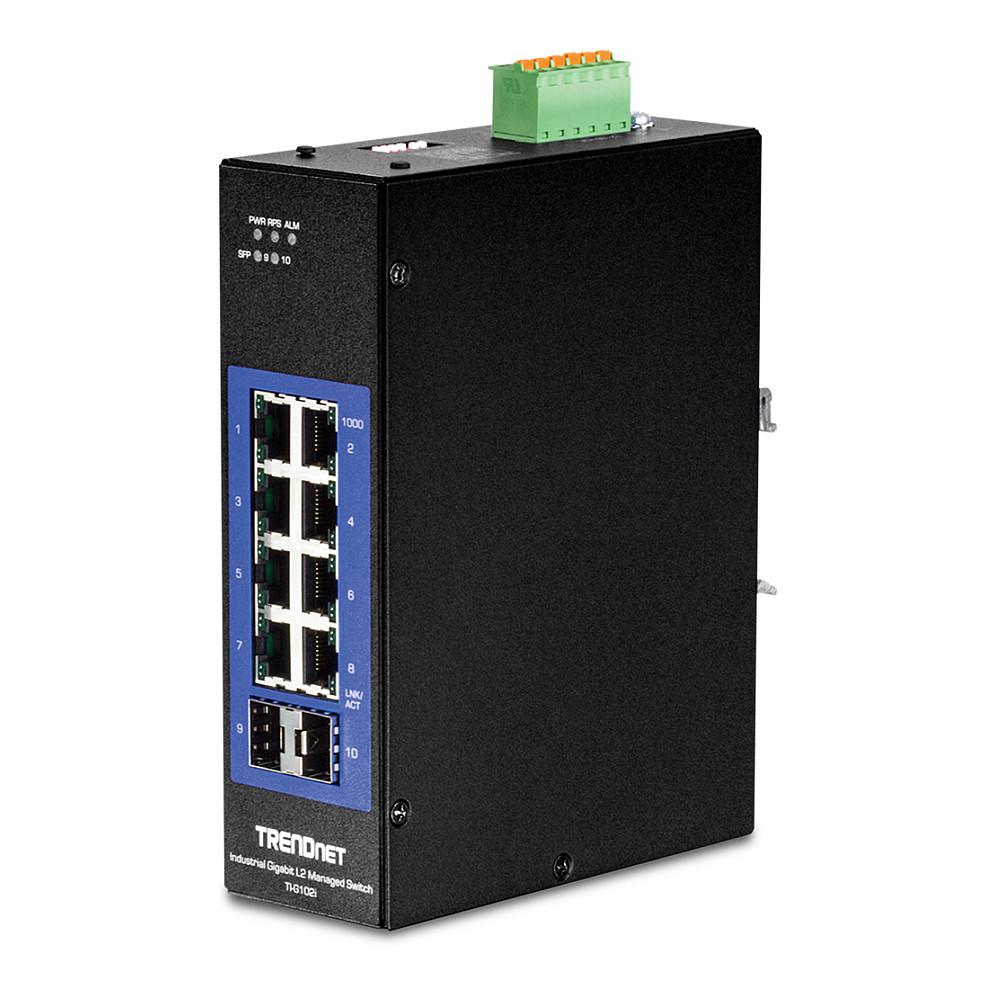 TRENDnet TI-G102i 10-Port Industrial Gigabit L2 Managed DIN-Rail Switch