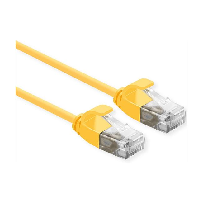 Patchkabel ROLINE Cat.6A U/UTP slim LSOH RJ-45 - gul, 0,3 m