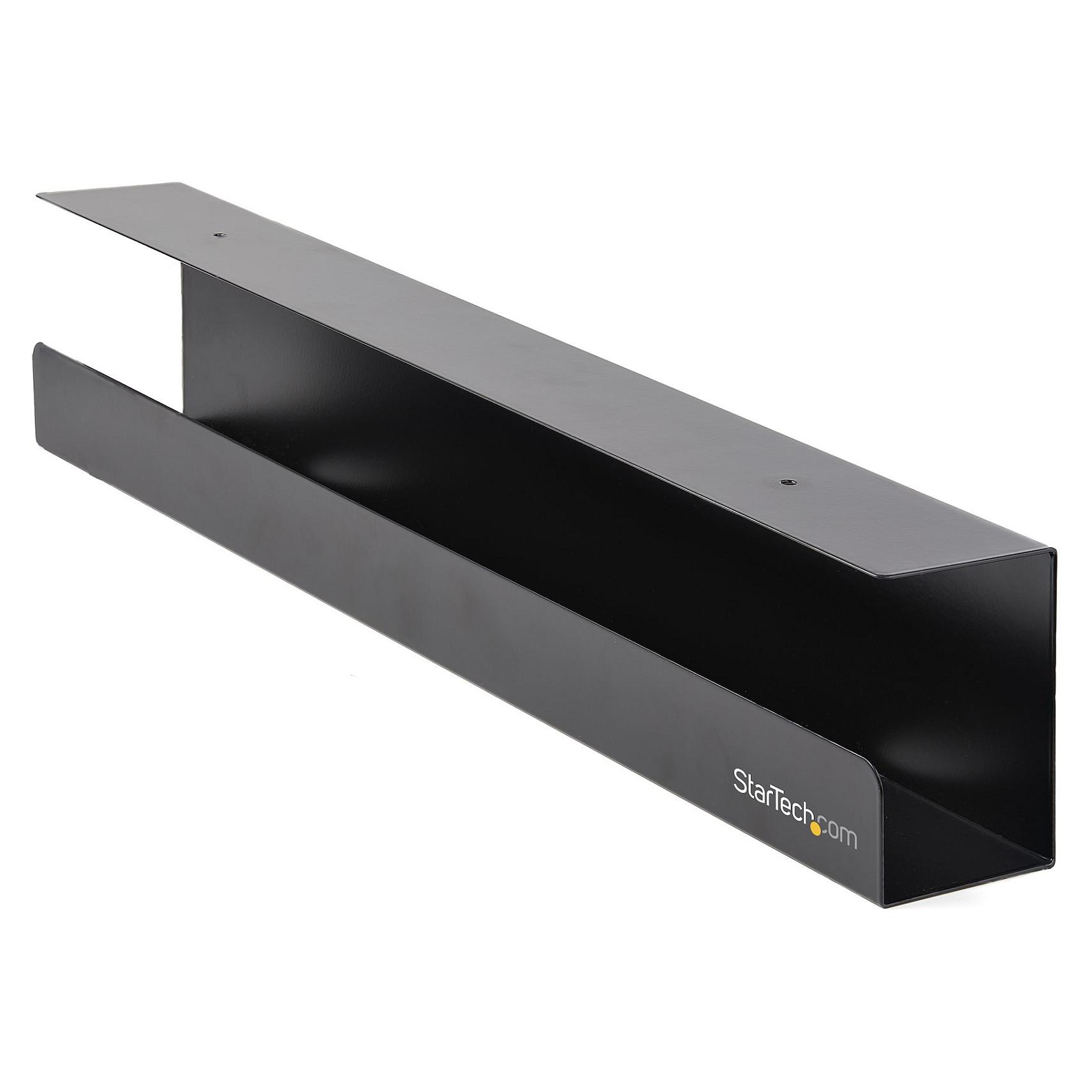 StarTech.com Under Desk Cable Management Tray, Cable Tray Organizer for Office/Standing Desk, Desk or Table Mount Cords/Wire/Power Strip Holder, Computer Cable Manager, 23-1/2L x 4-1/2D - Desk Cable M