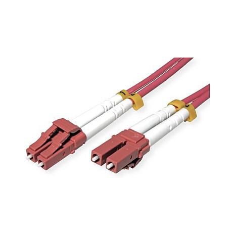 Fiberoptisk kabel ROLINE OM4 LC/LC LSOH stålarmeret - violet, 10 m