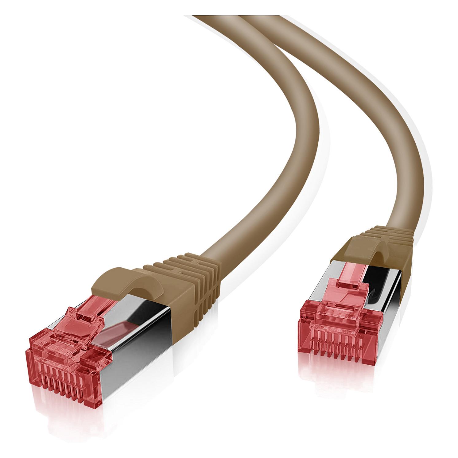 Patchkabel Helos 191064 Cat6 S/FTP RJ-45 10 m - brun