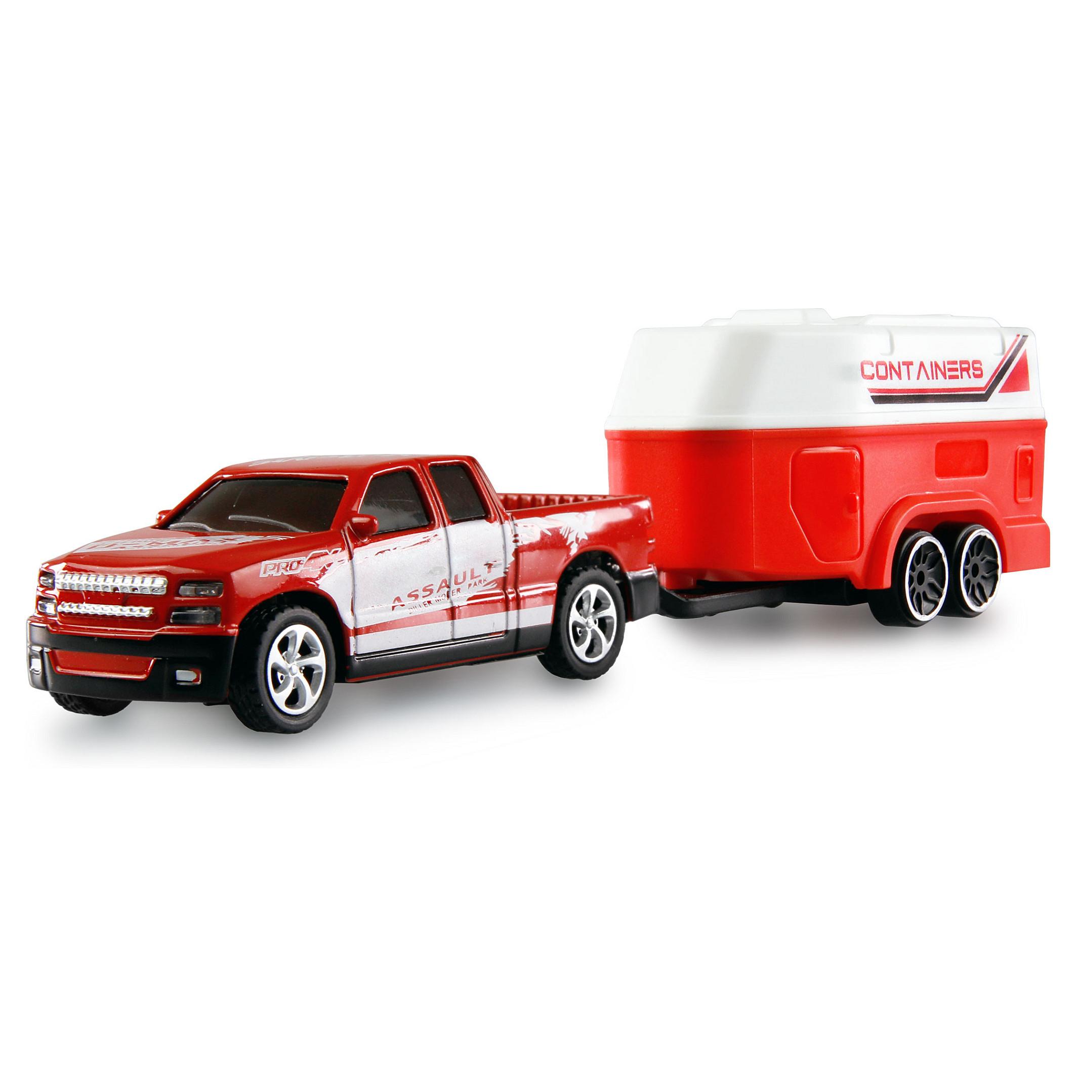 Fjernstyret pickup Amewi 22681 med anhænger 1:64 RTR - rød/hvid