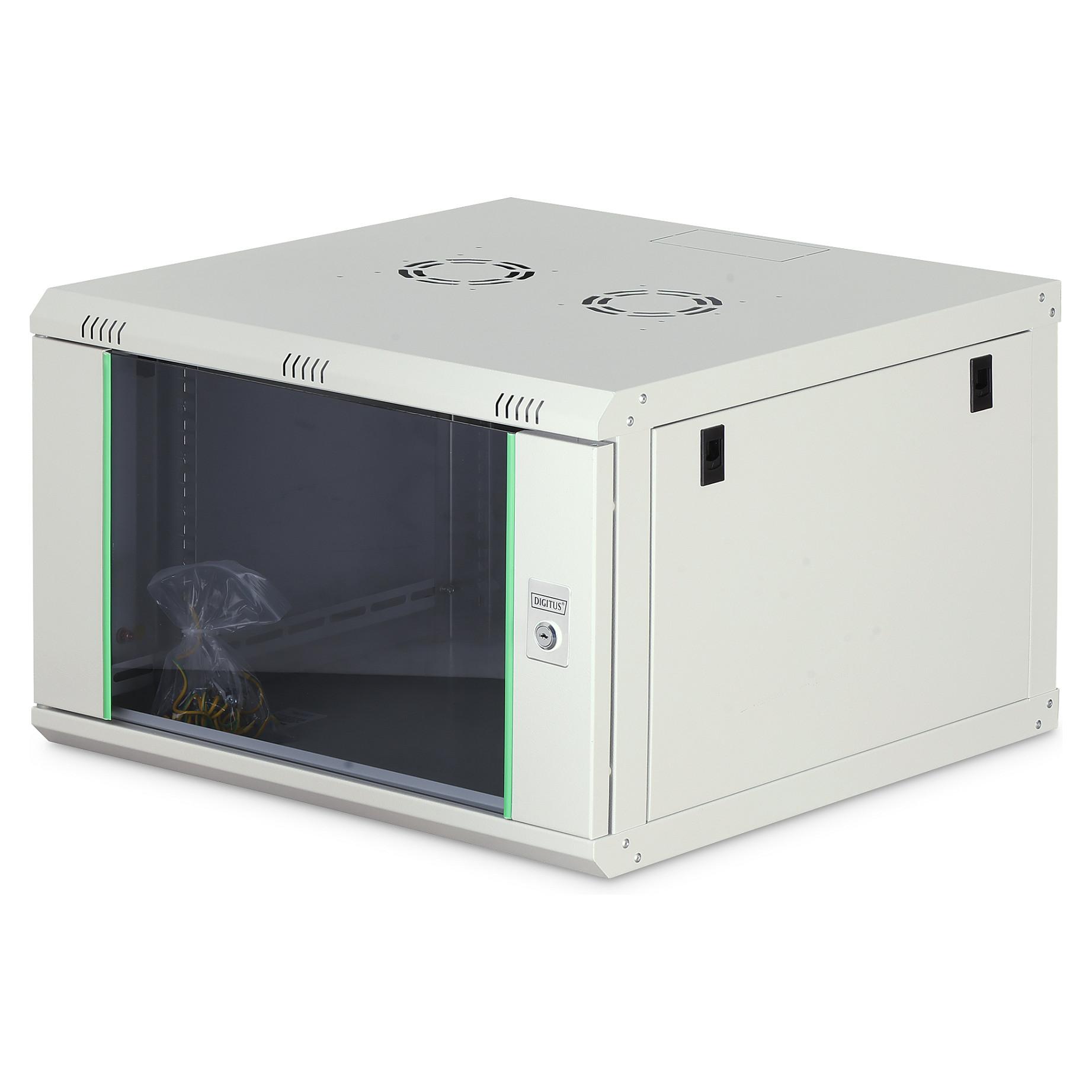 DIGITUS Professional Dynamic Basic Series DN-19 07U-6/6-EC - Kabinet - vægmonterbar - grå, RAL 7035 - 7U - 19