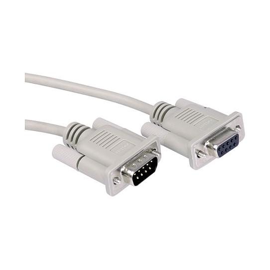 Serielt kabel ROLINE RS232 DB9 han/hun 3 m - grå