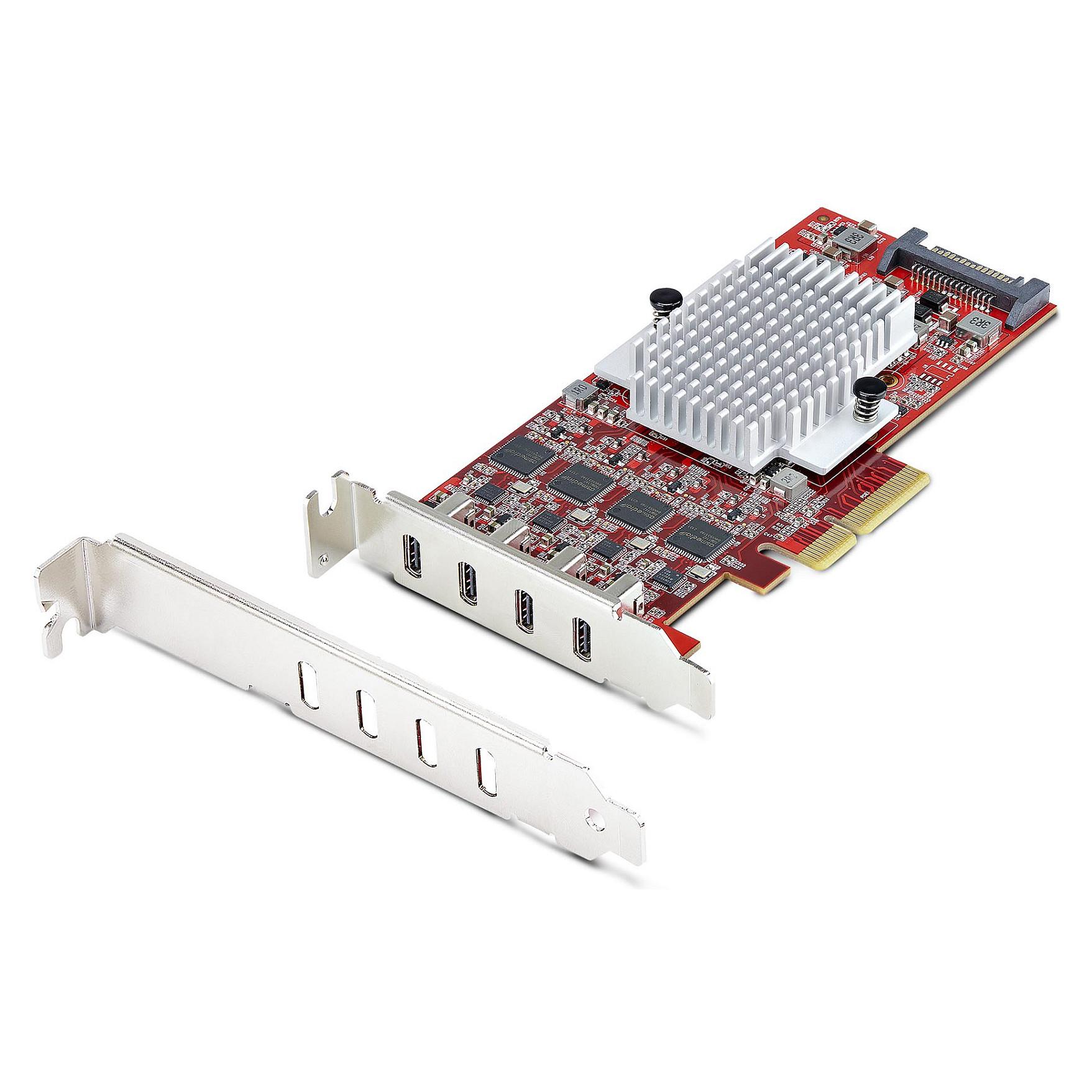 Startech 4-Port USB Type-C PCIe Card, USB-C 10Gb, 4x Controllers, TAA - USB-adapter - PCIe 3.0 x4 lavprofil - USB-C 3.2 Gen 2 x 4 - TAA-kompatibel