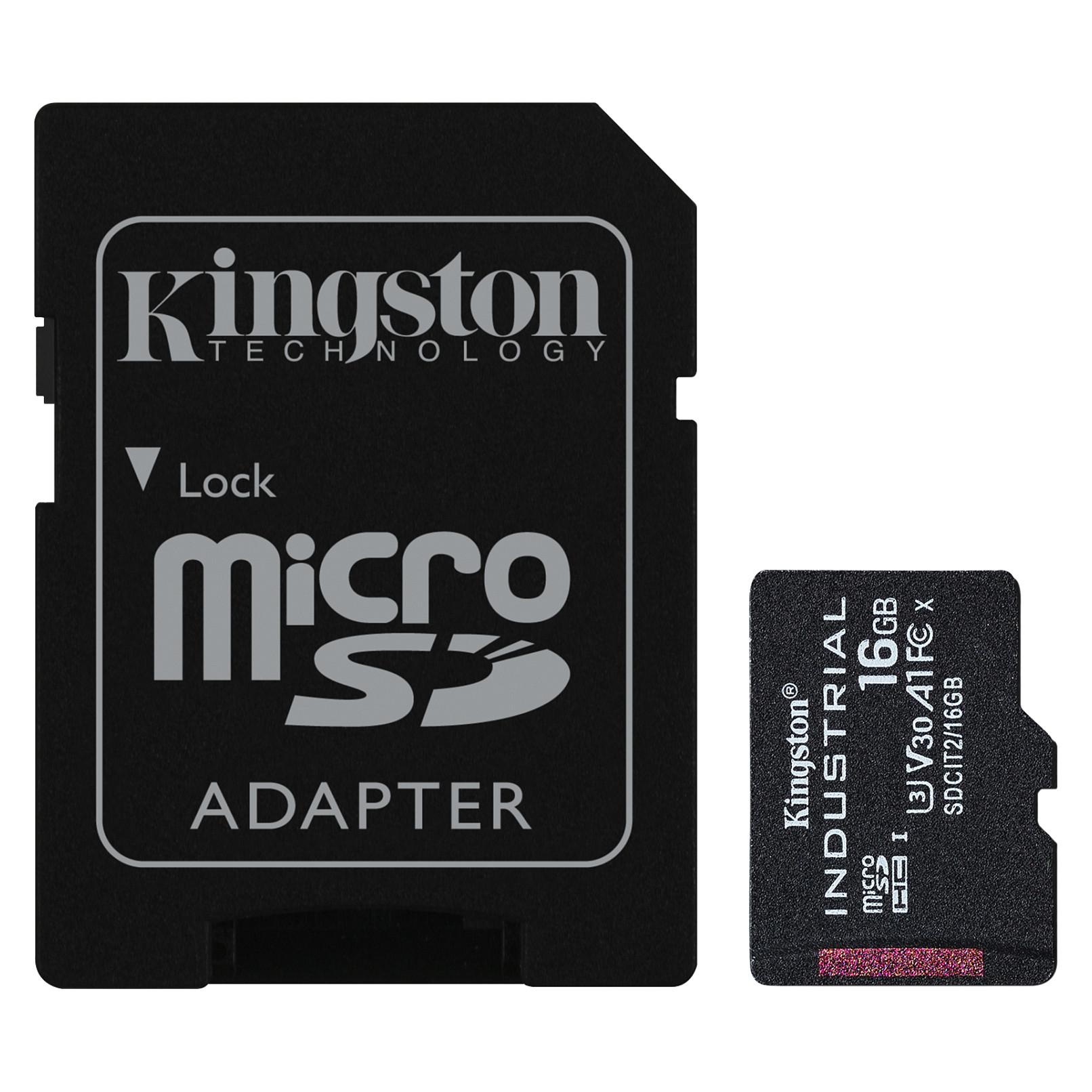 Kingston - Flashhukommelseskort (microSDHC til SD adapter inkluderet) - 16 GB - UHS Class 1 / Class10 - microSDHC UHS-I