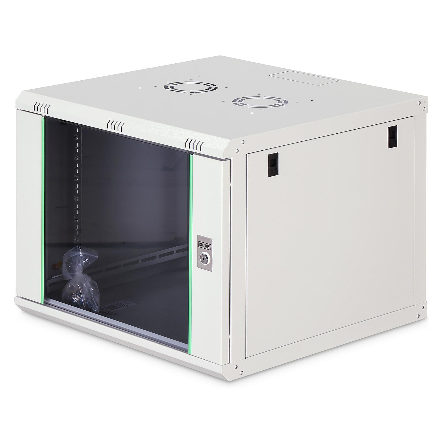 DIGITUS Professional Dynamic Basic Series DN-19 09U-6/6-EC - Kabinet - vægmonterbar - lysegrå, RAL 7035 - 9U - 19