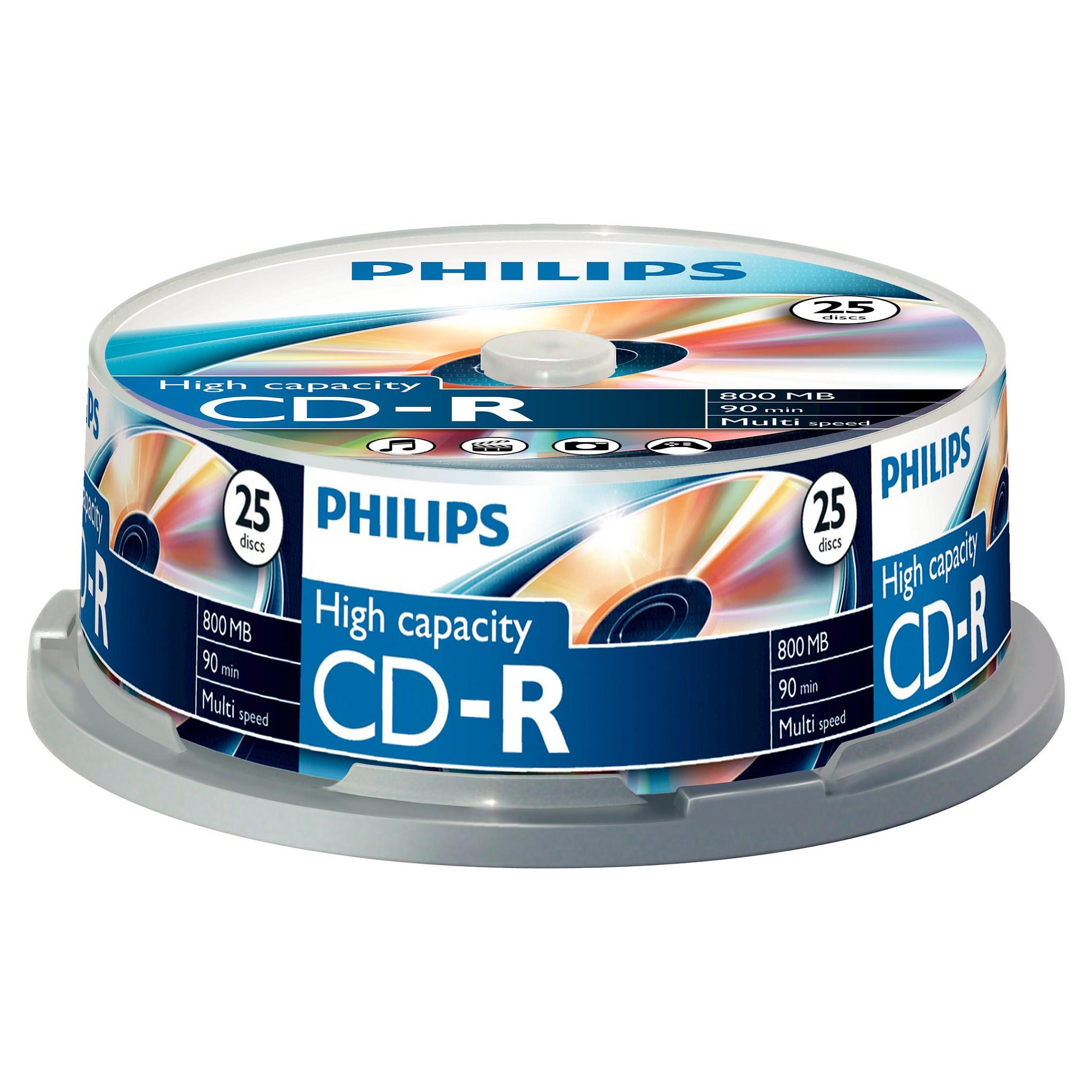 Philips CR8D8NB25 CD-R 800 MB 90 min - 25 stk. på spindle