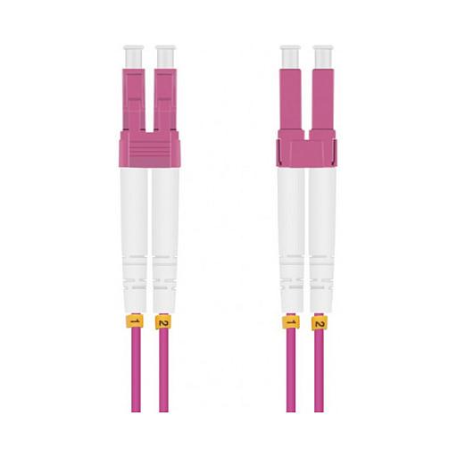 Fiberoptisk patchkabel Helos 132676 OM4 duplex LC/LC - violet 15 m