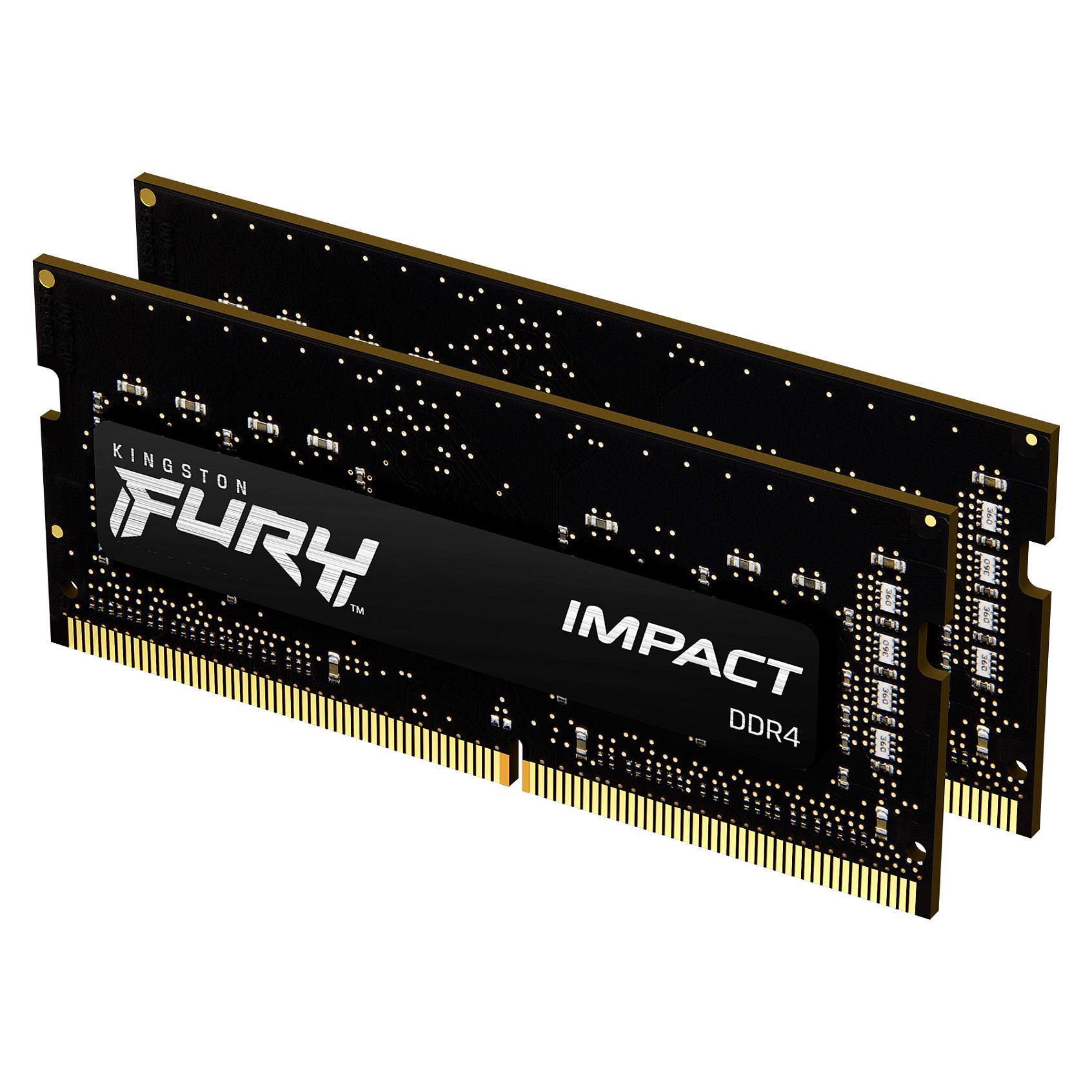 Kingston FURY Impact - DDR4 - sæt - 16 GB: 2 x 8 GB - SO DIMM 260-PIN - 3200 MT/s / PC4-25600 - CL20 - 1.2 V - ikke bufferet - ikke-ECC - sort