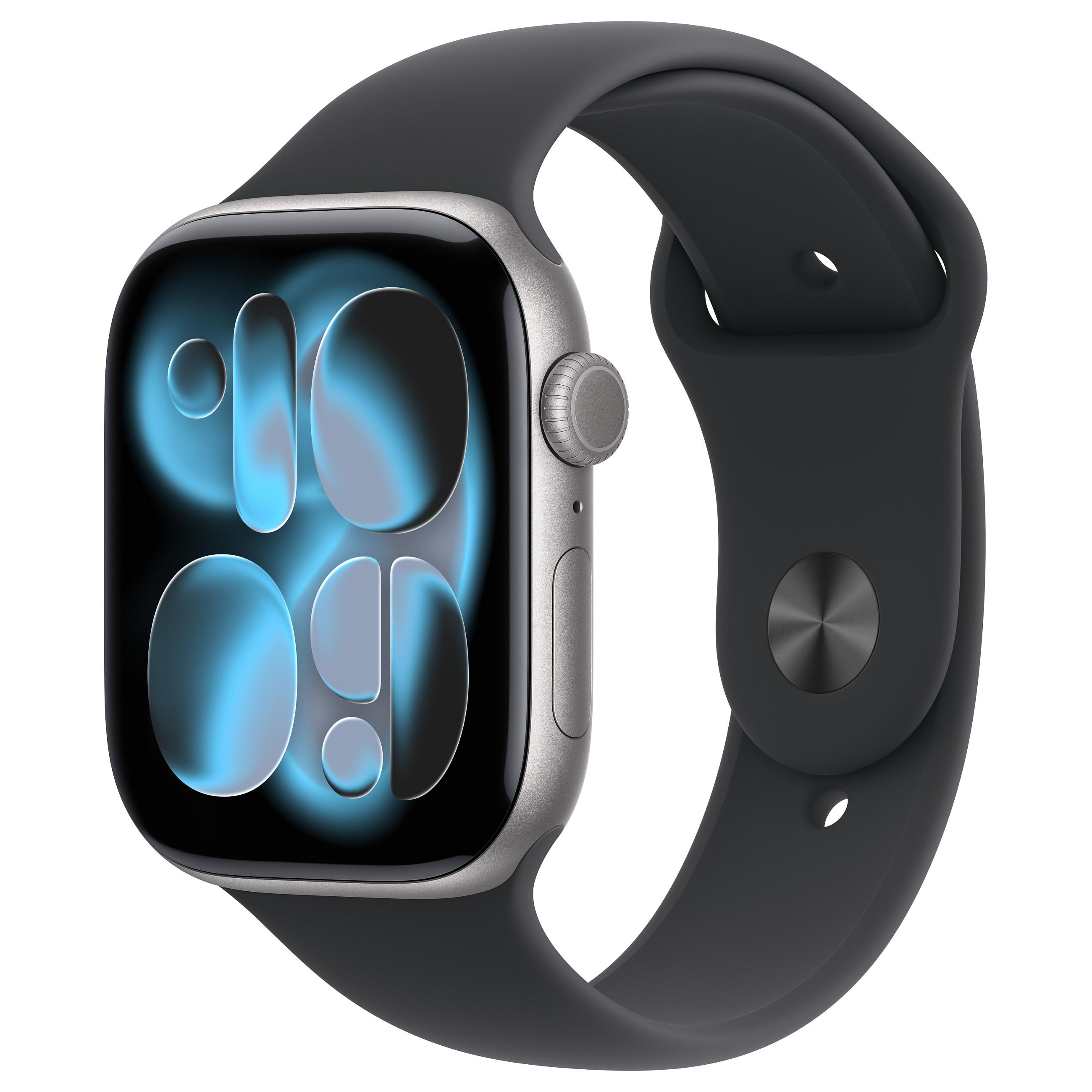 Apple Watch Series 11 GPS + Cellular 46mm Space Grey Aluminium Case with Black Sport Band - M/L