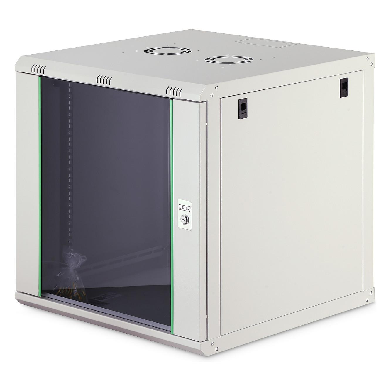 DIGITUS Professional Dynamic Basic Series DN-19 12U-6/6-EC - Kabinet - vægmonterbar - grå, RAL 7035 - 12U - 19