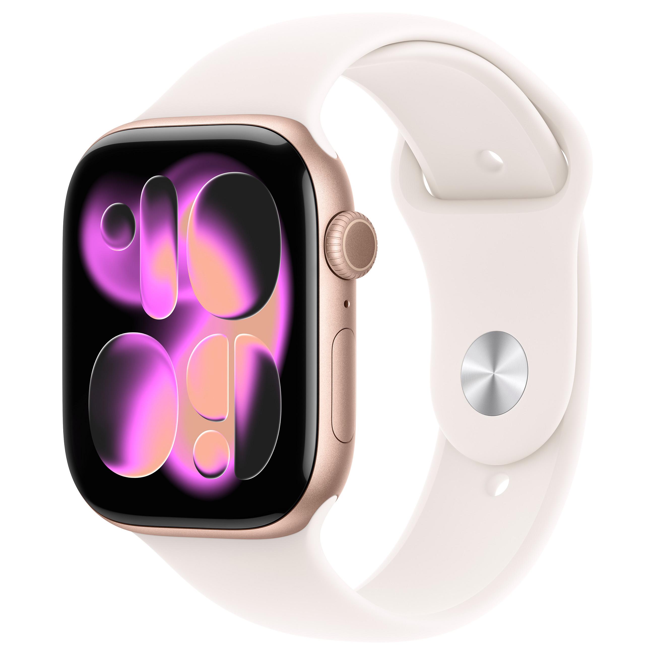 Smartwatch Apple Watch Series 11 GPS + Cellular 46 mm Rose Gold aluminium - Light Blush sportsarmbånd M/L