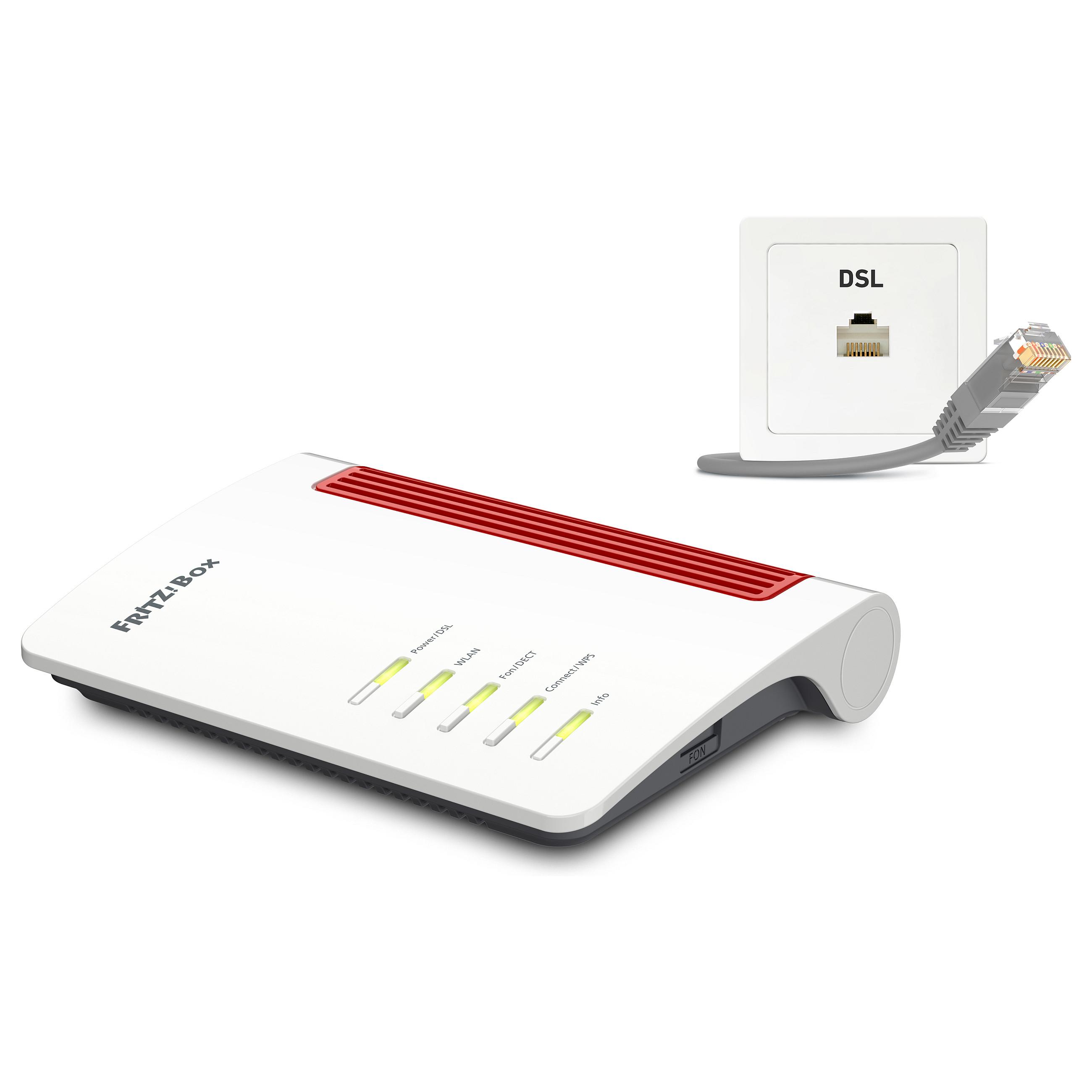 AVM FRITZ!Box 7530 AX Wi-Fi 6 Router – VDSL, 35b, 1800 Mbit/s, DECT, 4xLAN, USB 2.0 – Hvid