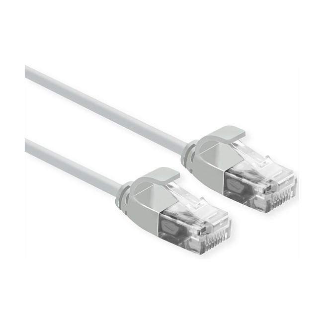 Patchkabel ROLINE Cat.6A U/UTP slim LSOH - grå, 0,3 m