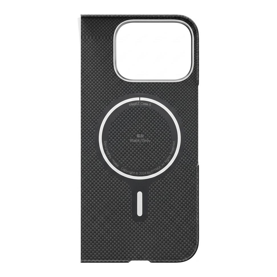 Pitaka „MagEZ“ dėklas 5, skirtas „Google Pixel 9Pro Fold“, juodas / pilkas, dryžuotas