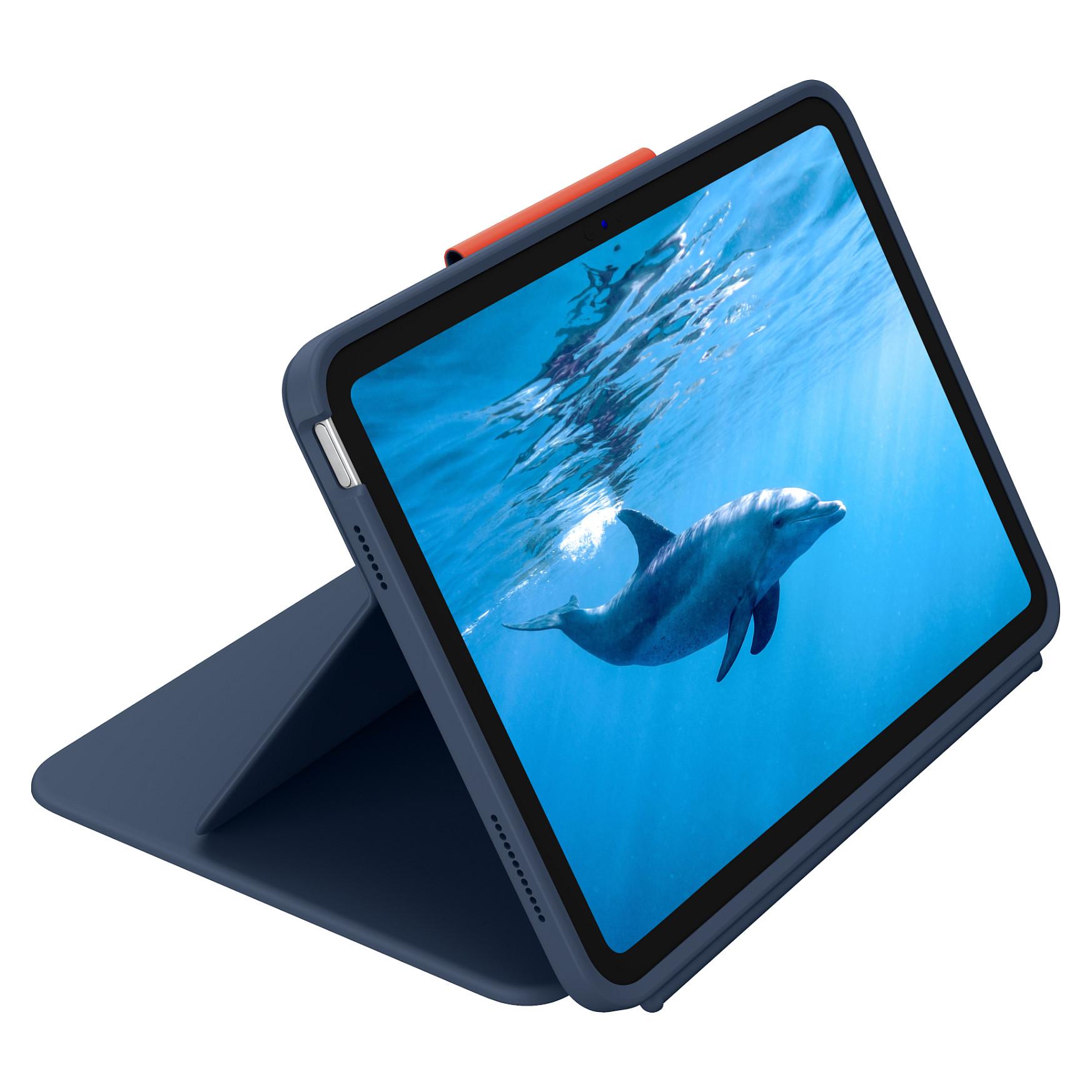 Logitech Rugged Combo 4 - Tastatur og folio-kasse - Apple Smart connector - marineblå - for Apple 10.9-inch iPad (10. generation)