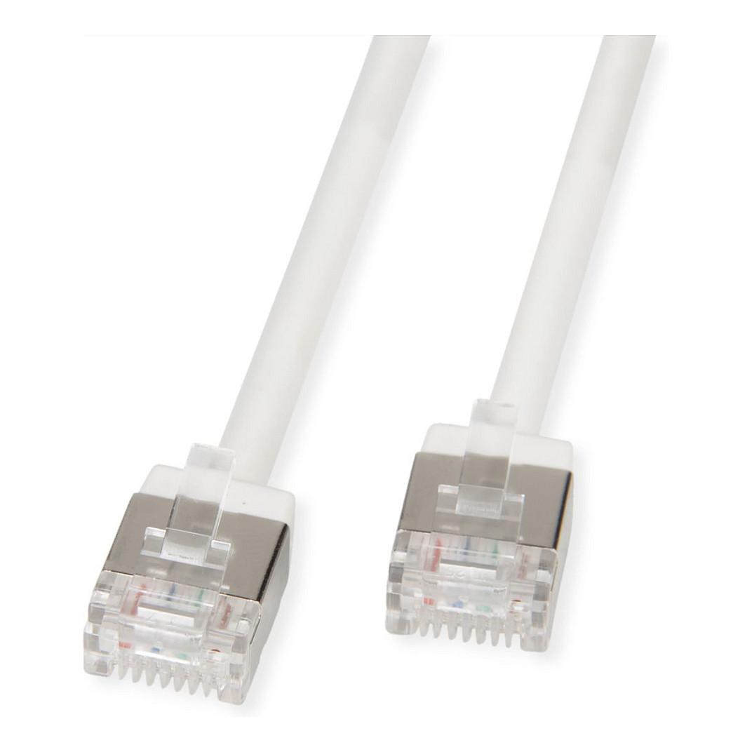 Patchkabel ROLINE Cat.6A U/FTP slim - hvid, 2 m