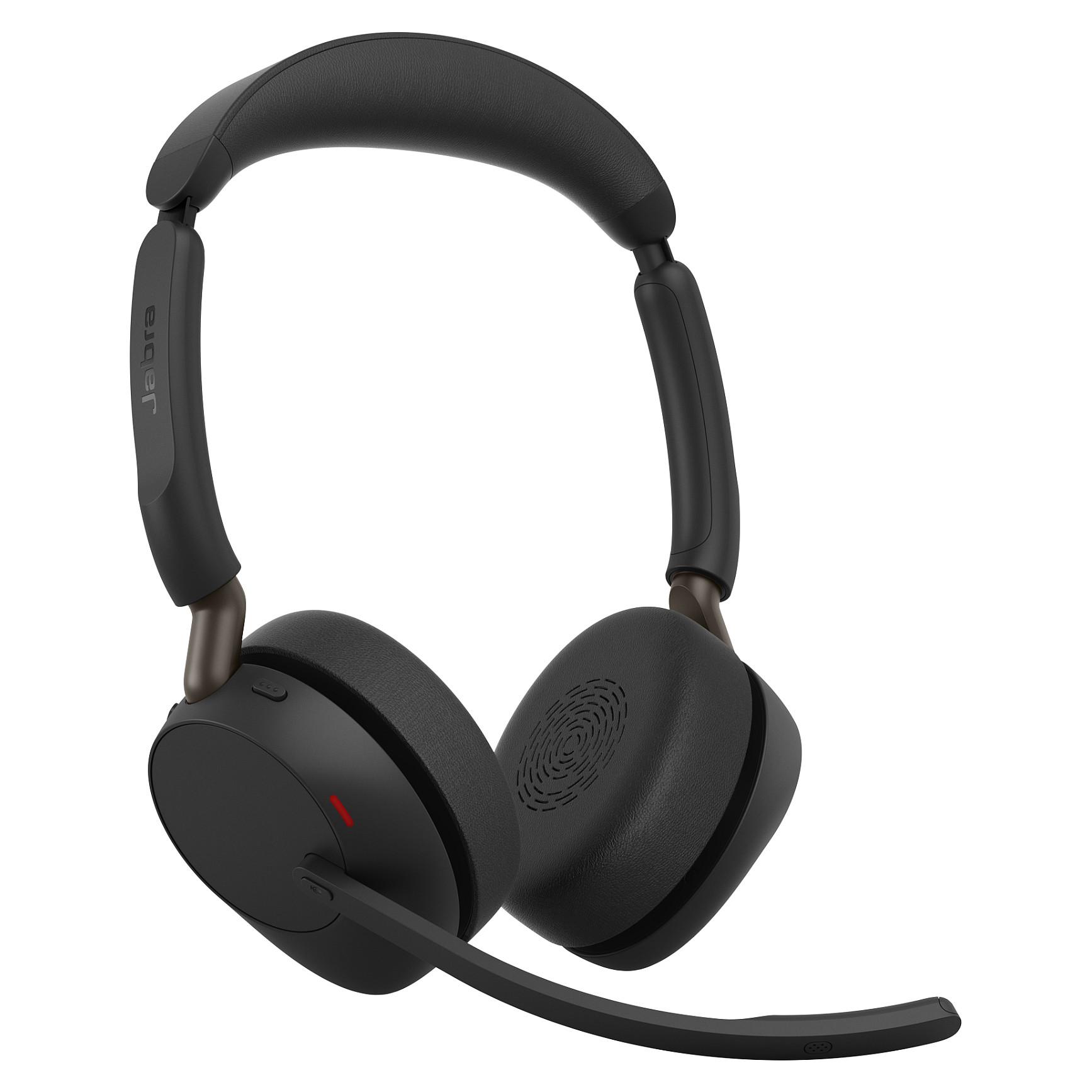 Jabra Evolve3 65 UC - Headset - på øret - Bluetooth - trådløs, kablet - aktiv støjfjerning - USB-A via Bluetooth adapter, USB-C - Optimeret til UC