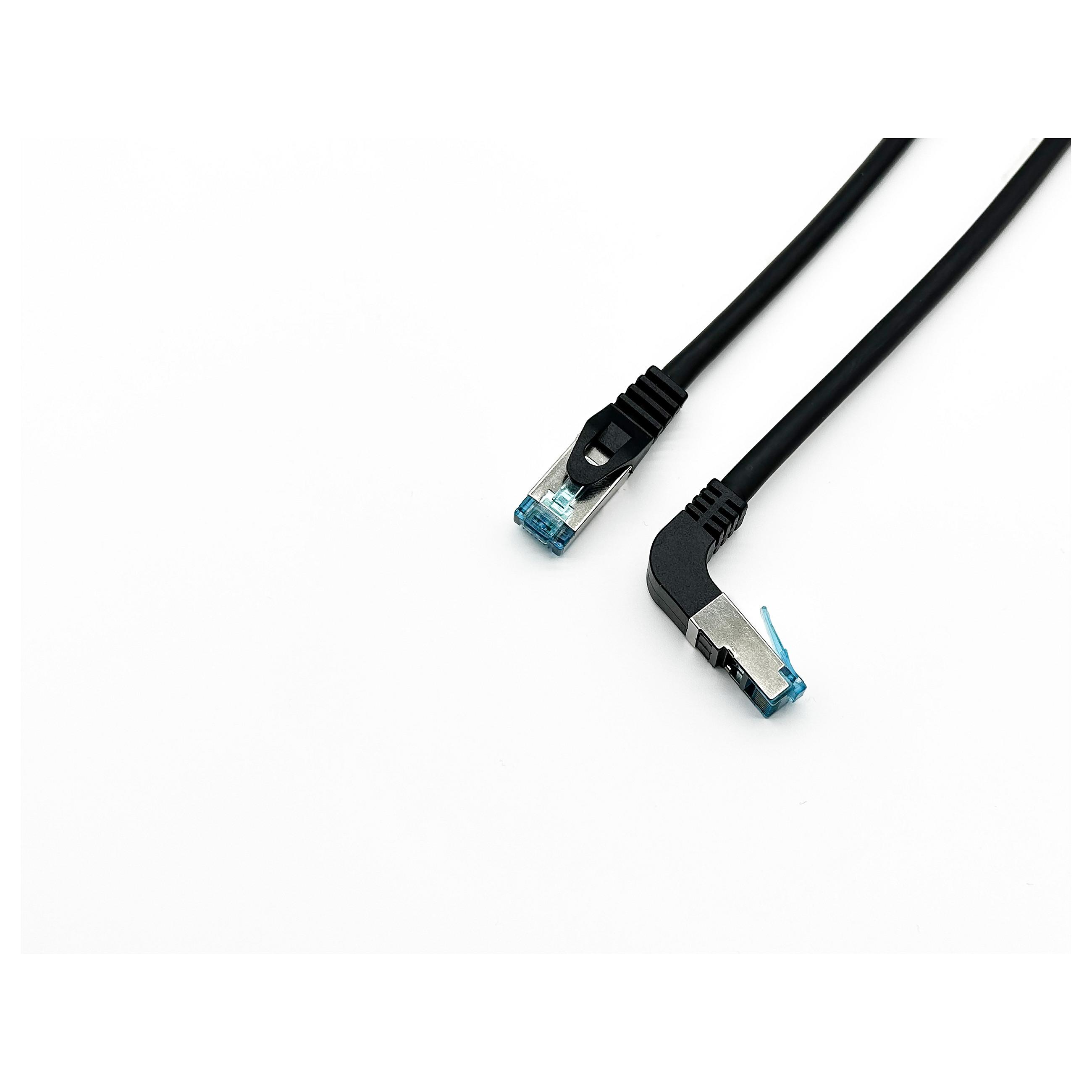 Patchkabel Equip Cat6A S/FTP RJ45 vinklet til lige 1 m - sort