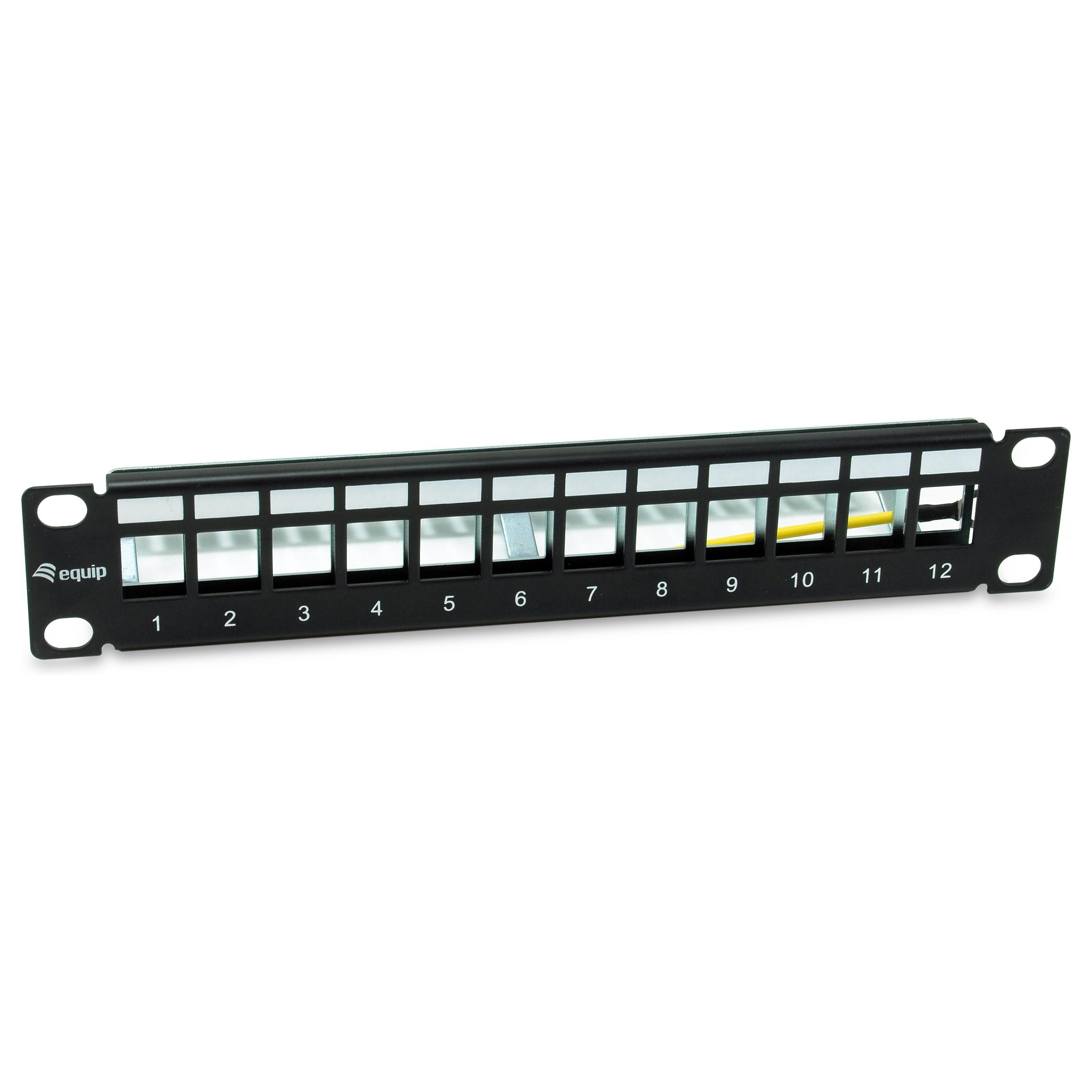 Patchpanel Equip 769331 12-port Cat6A 10" FTP 1U Keystone - sort