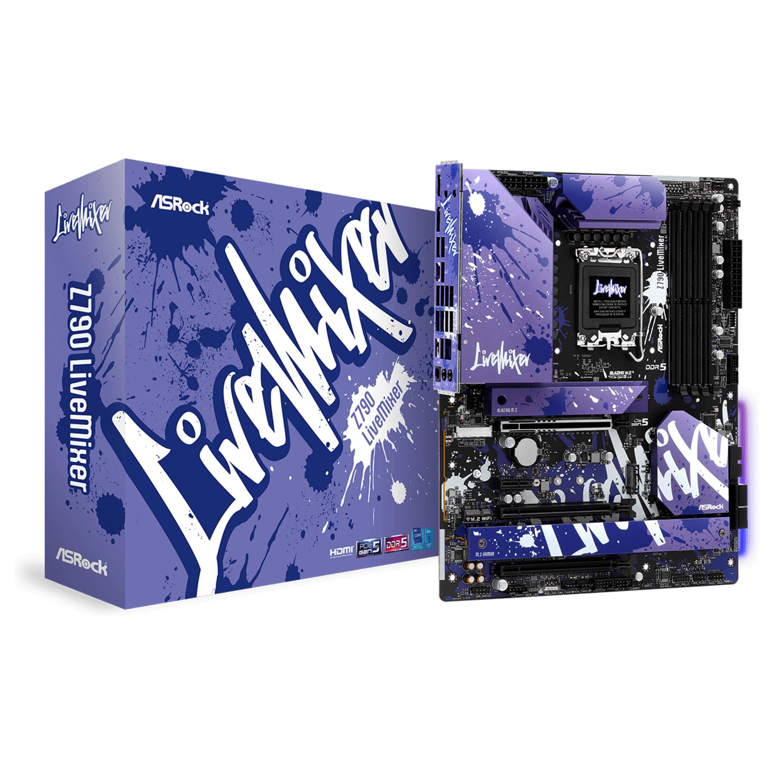 ASRock Z790 LiveMixer - Bundkort - ATX - LGA1700 sokkel - Z790 Chipset - USB-C 3.2 Gen 2x2, USB 3.2 Gen 1, USB 3.2 Gen 2, USB-C 3.2 Gen2 - 2.5 Gigabit LAN - onboard grafik (CPU påkrævet) - High Definition Audio (7.1-kanal)