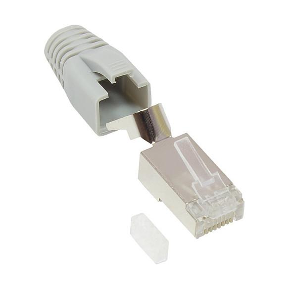 RJ45-netværksstik Cat.6A GC-N0091 - grå, 10 stk.
