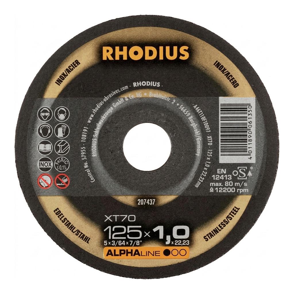 Skæreskive RHODIUS XT70 - 125 x 1,0 x 22,23 mm