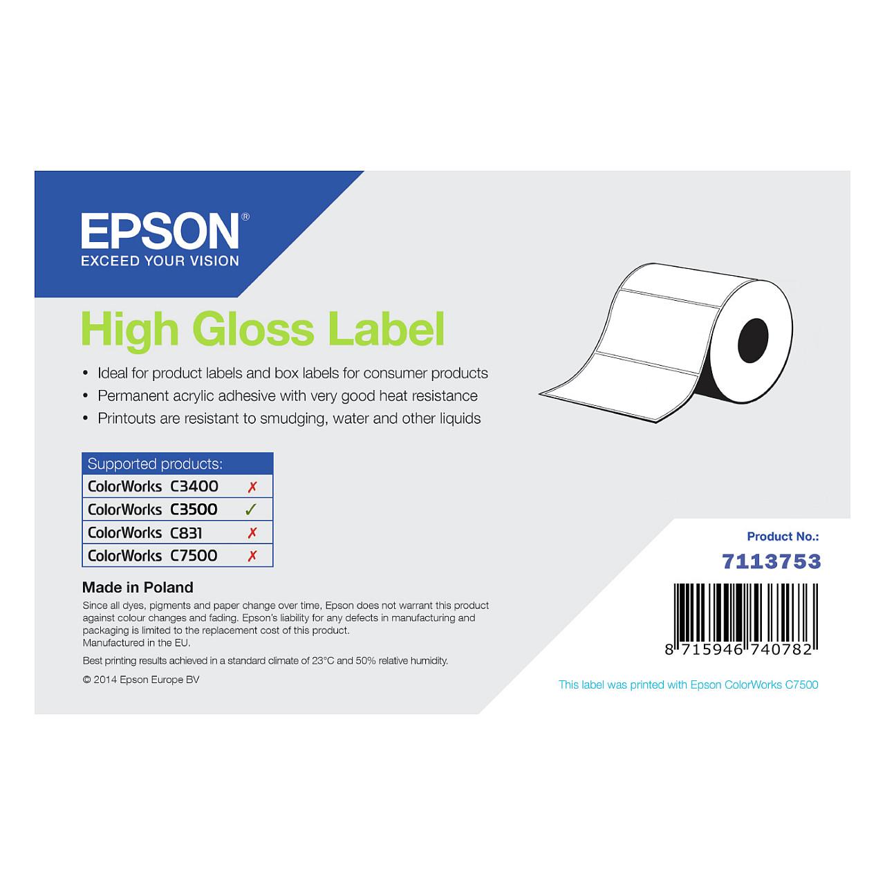 Epson - Høj-skinnende - 102 x 51 mm 610 etikette(r) pressestempel skæreetikette