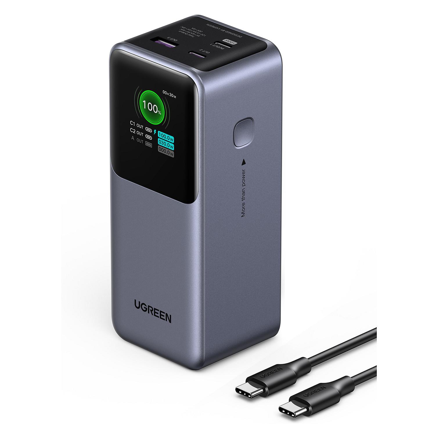 Ugreen Nexode - Powerbank - 5 / 9 / 12 / 15 / 20 V - 130 Watt - 20000 mAh - 72 Wh - output-stikforbindelser: 3