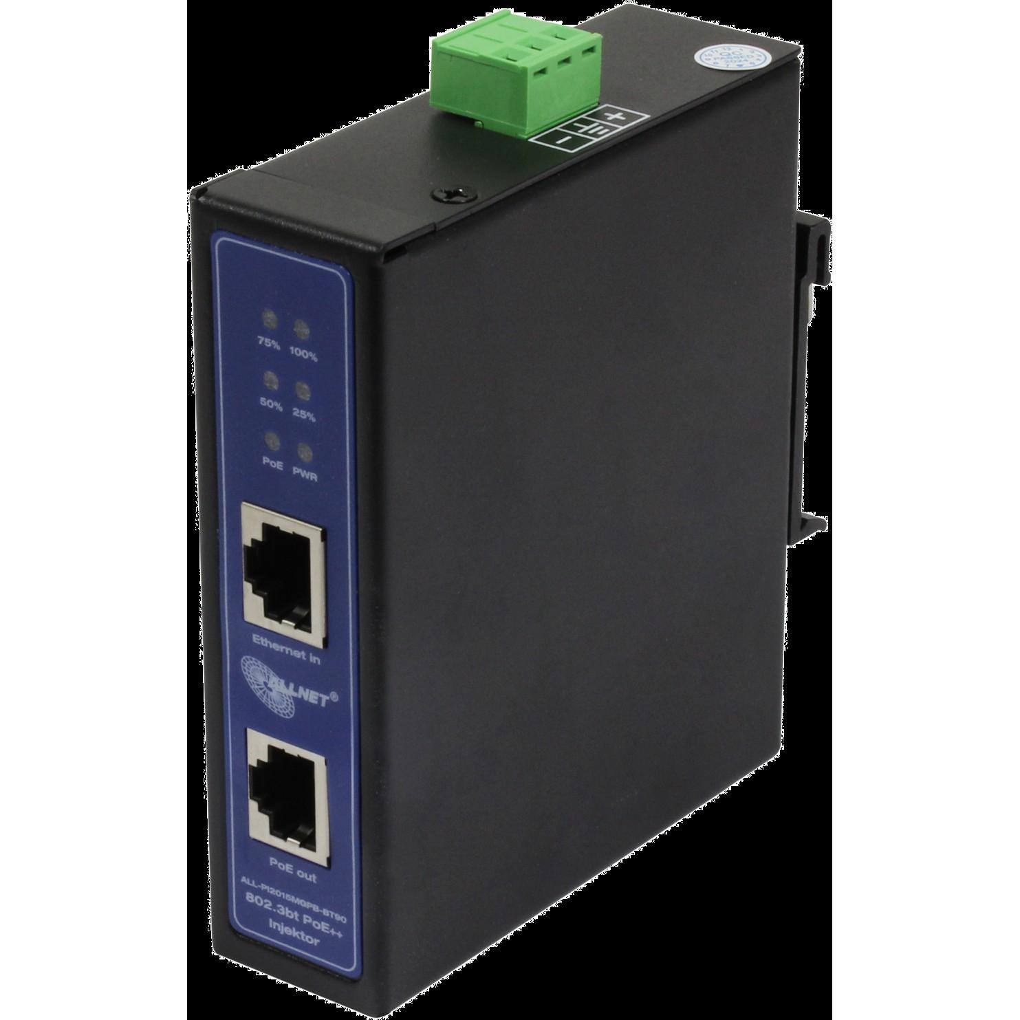 ALLNET PoE Injektor Industrial MultiGigabit PoE BT with PowerBooster 154W30W90W DIN ALLNET PoE Injekt metal housing ALLPI2015MGPBBT90