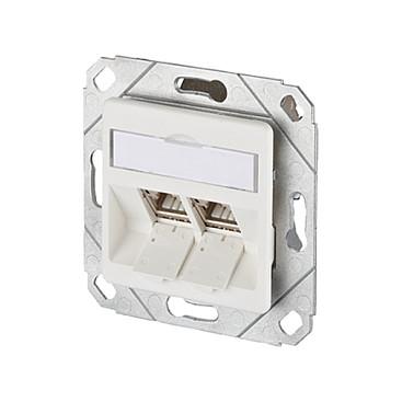 Tilslutningsdåse METZ CONNECT C6Amodul 2-port 270 UPk - renhvid
